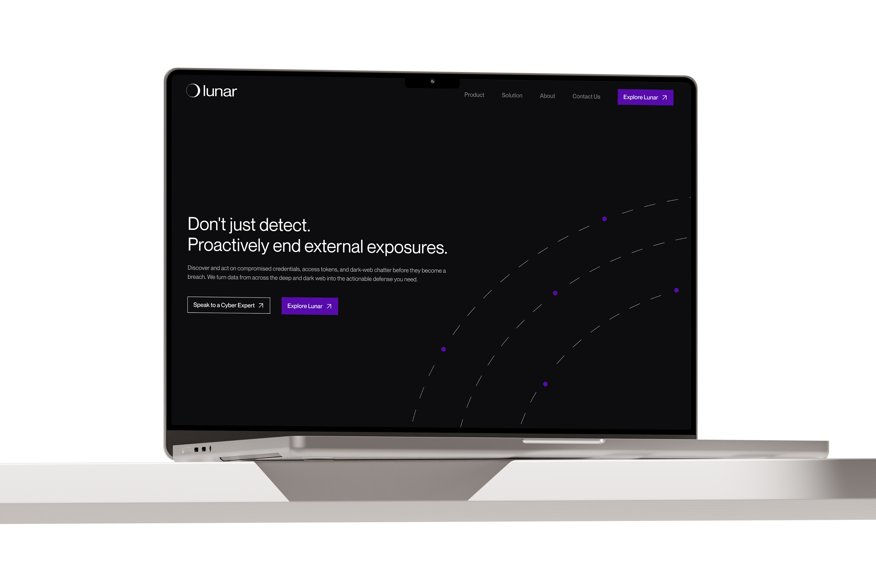 Lunar social profile card on a purple background