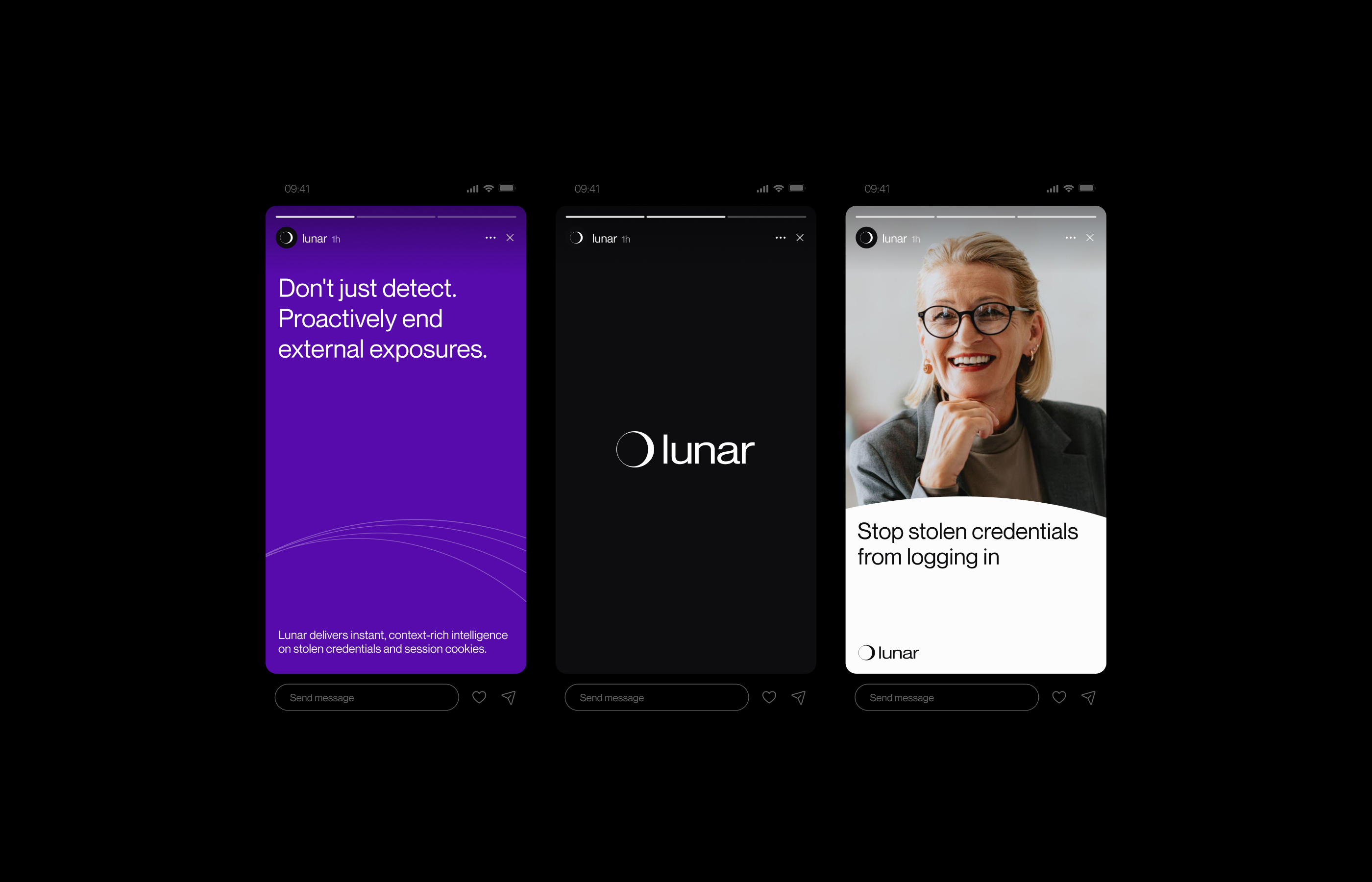 Lunar social media profile displayed on a smartphone