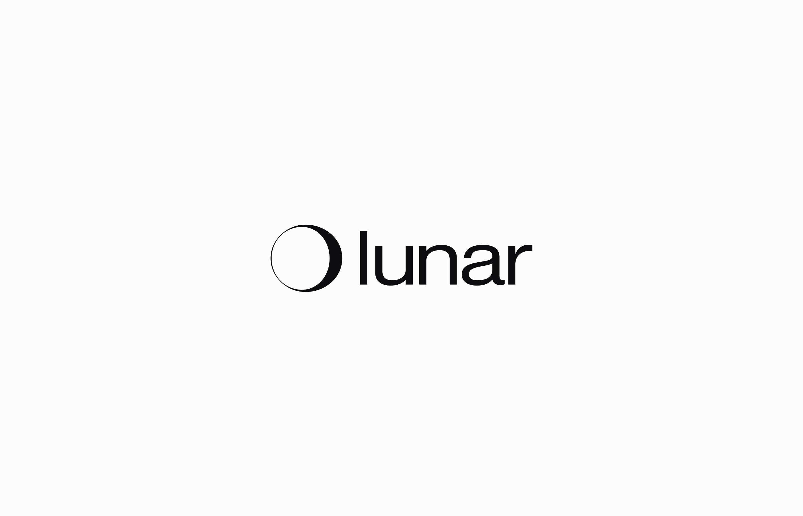 Lunar black logo on a white background