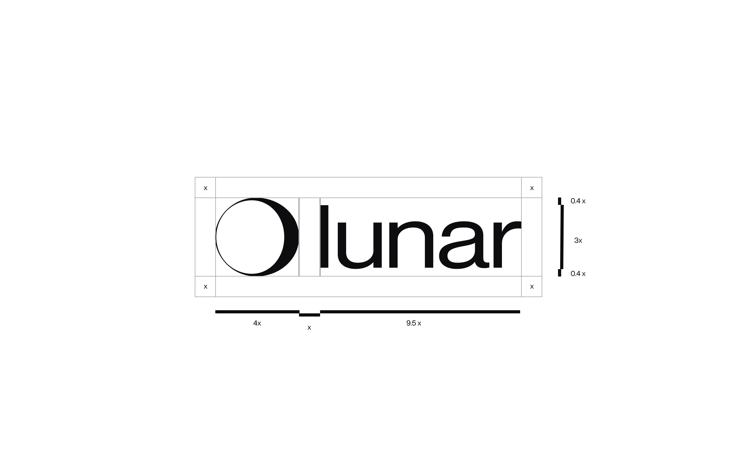 Lunar logo proportions and clear-space guidelines