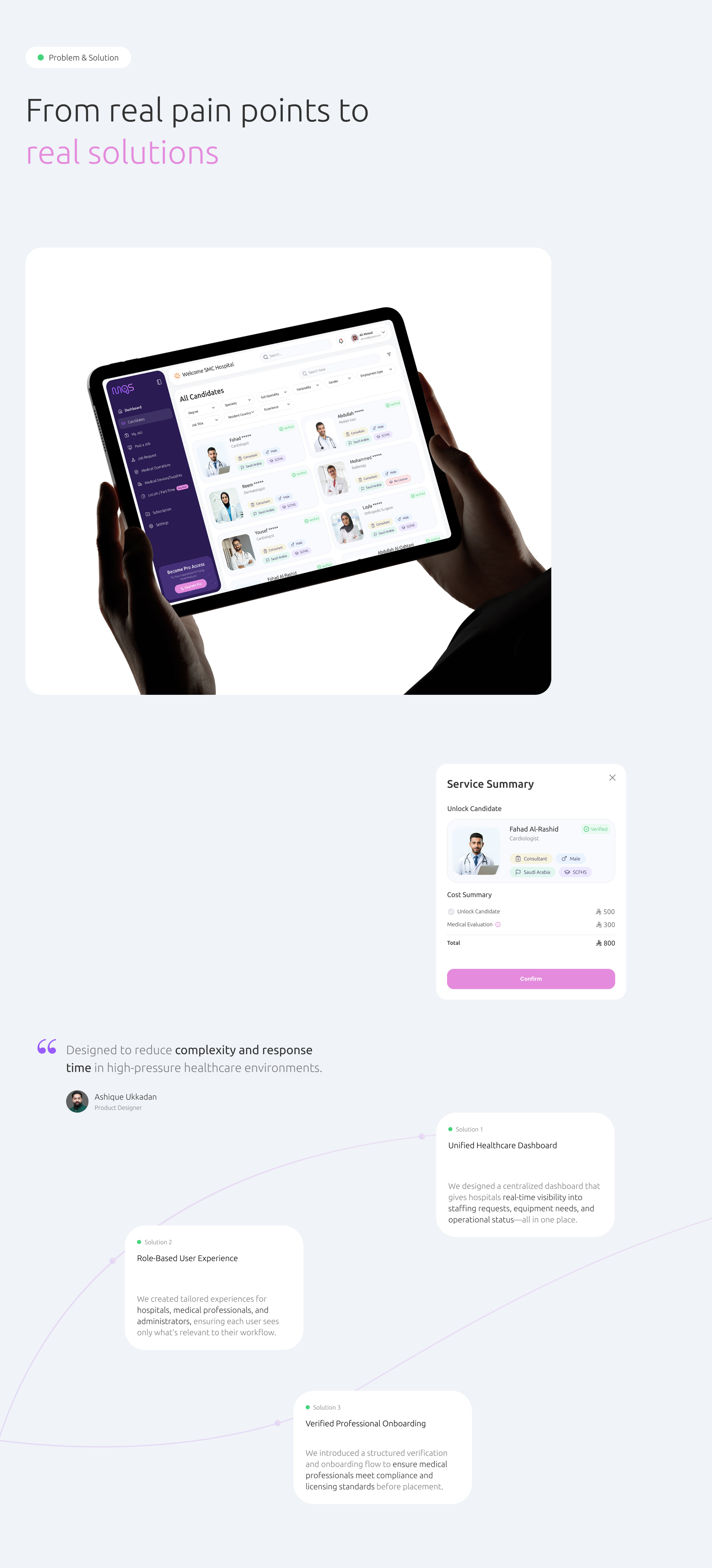 MGS healthcare platform UI case study, screen 11